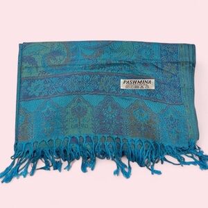 New | Limited Edition: Aqua Pastel Multicolor Pashmina Shawl
